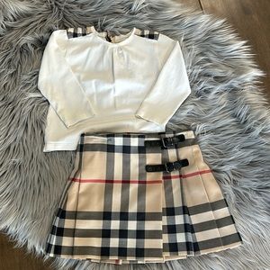 Burberry White and Beige Kids Matching Set